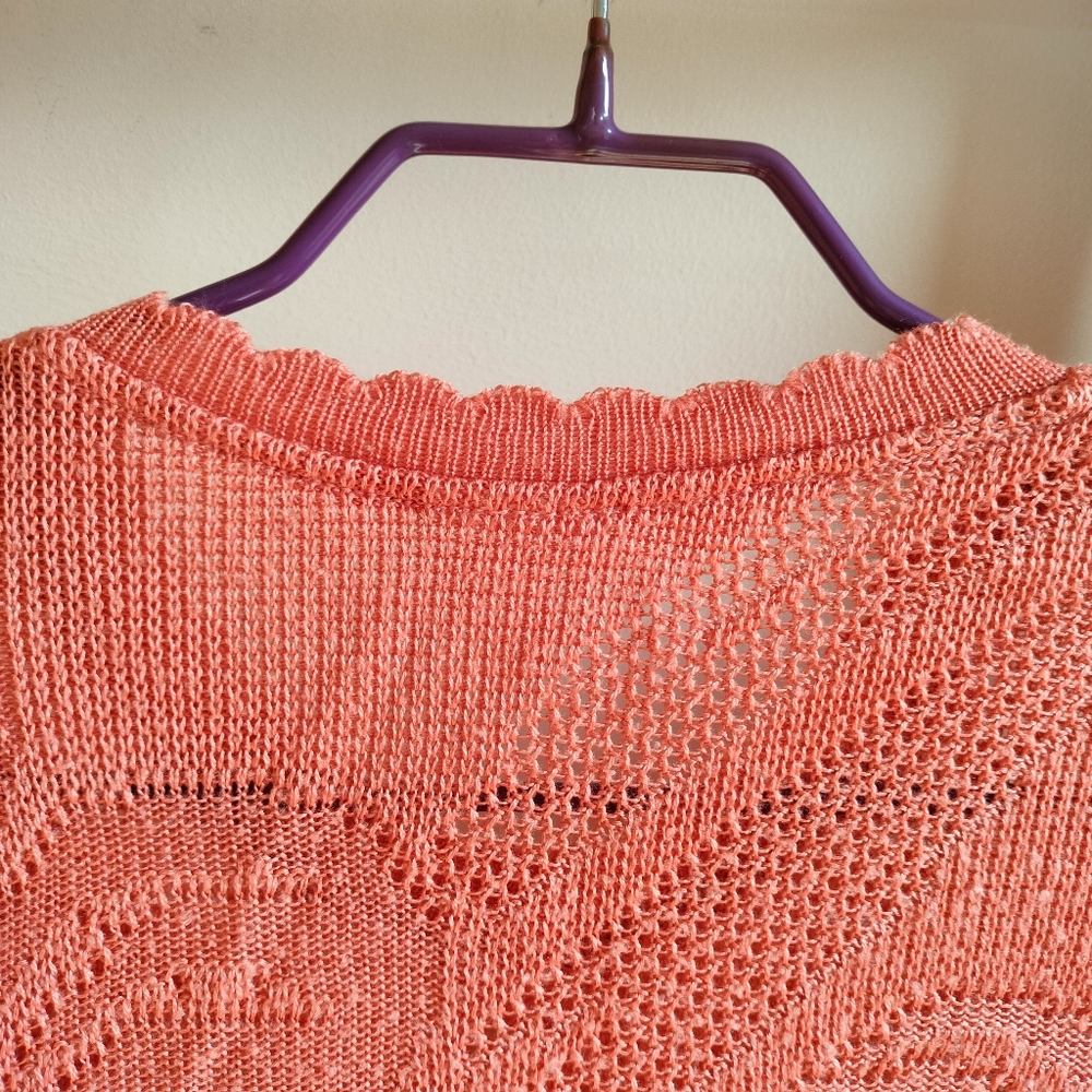 Vintage Retro Finely Knitted Short Sleeve Blouse - Picture 7 of 16
